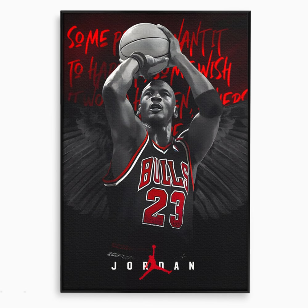 Leinwand Premium Canvas Wandkunst, LuxCanva® C1117, Der große Michael Jordan, Farben, Jordan, GOAT, Spielzimmer, Bar, entspannend, lebendige Farben