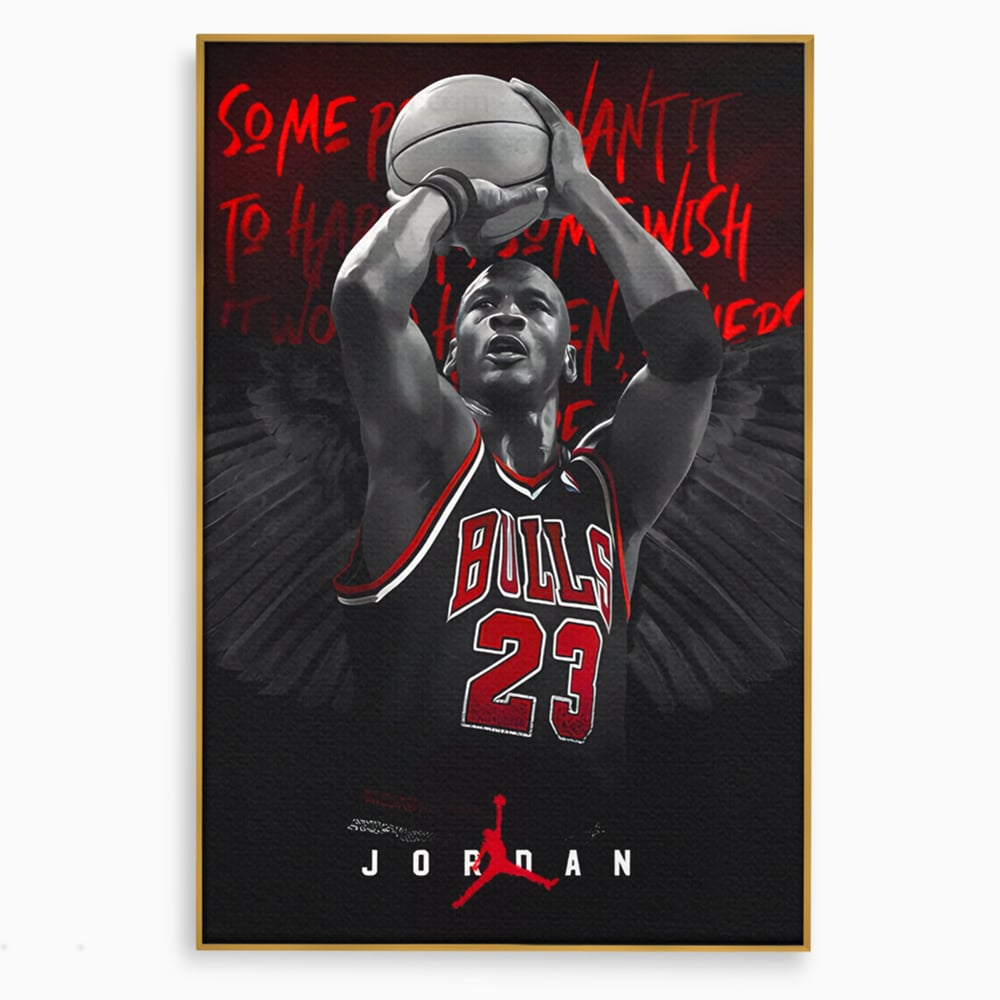 Leinwand Premium Canvas Wandkunst, LuxCanva® C1117, Der große Michael Jordan, Farben, Jordan, GOAT, Spielzimmer, Bar, entspannend, lebendige Farben