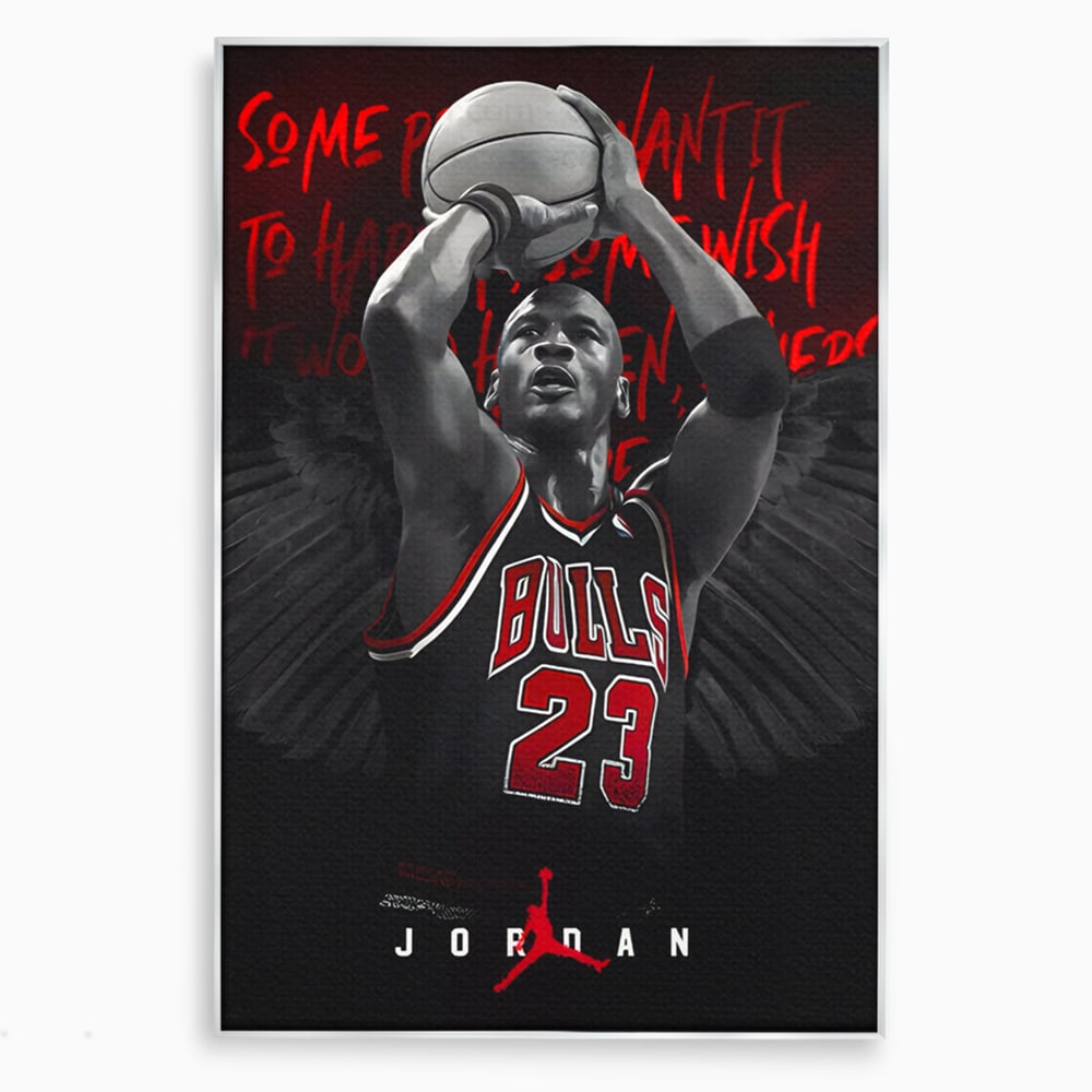 Leinwand Premium Canvas Wandkunst, LuxCanva® C1117, Der große Michael Jordan, Farben, Jordan, GOAT, Spielzimmer, Bar, entspannend, lebendige Farben