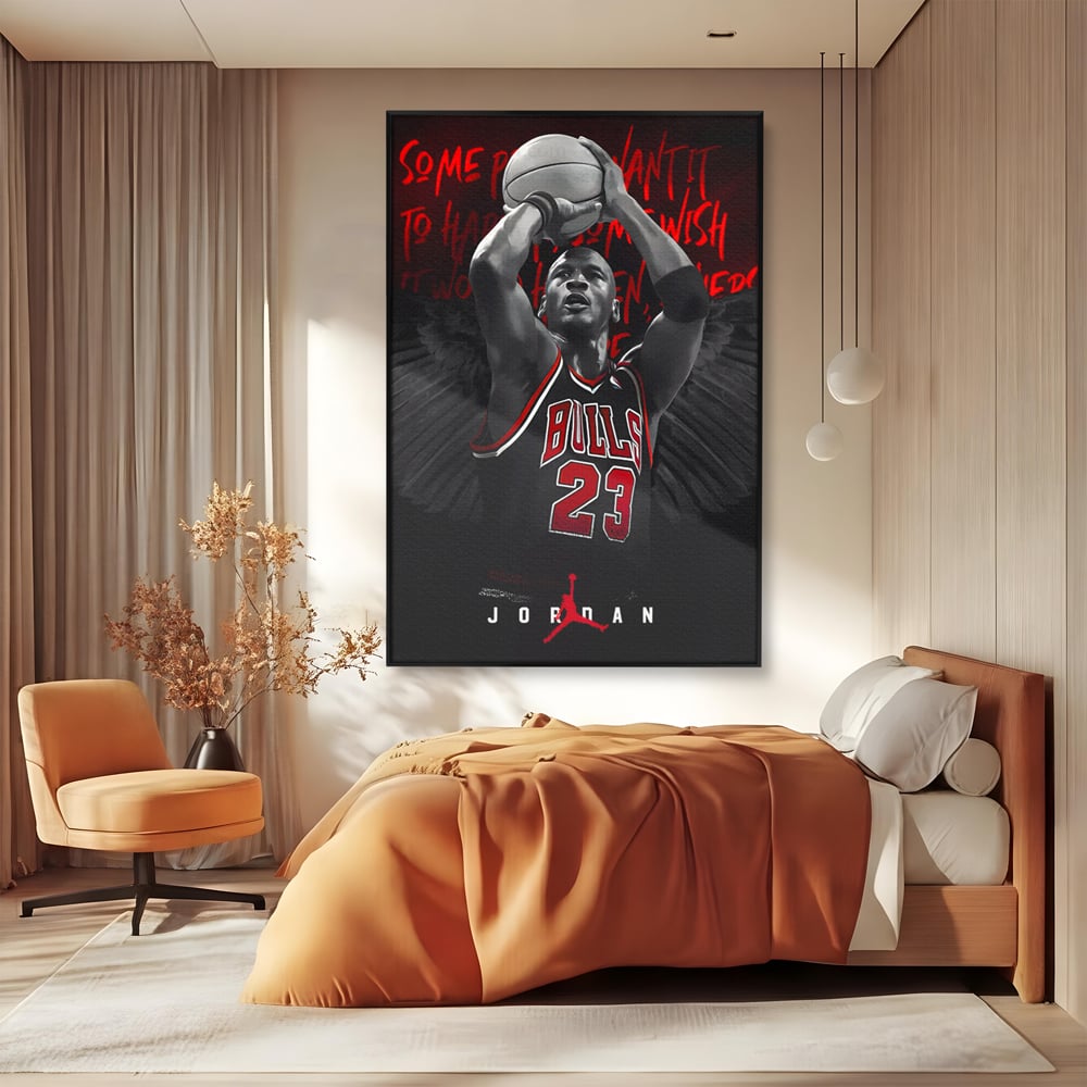Leinwand Premium Canvas Wandkunst, LuxCanva® C1117, Der große Michael Jordan, Farben, Jordan, GOAT, Spielzimmer, Bar, entspannend, lebendige Farben
