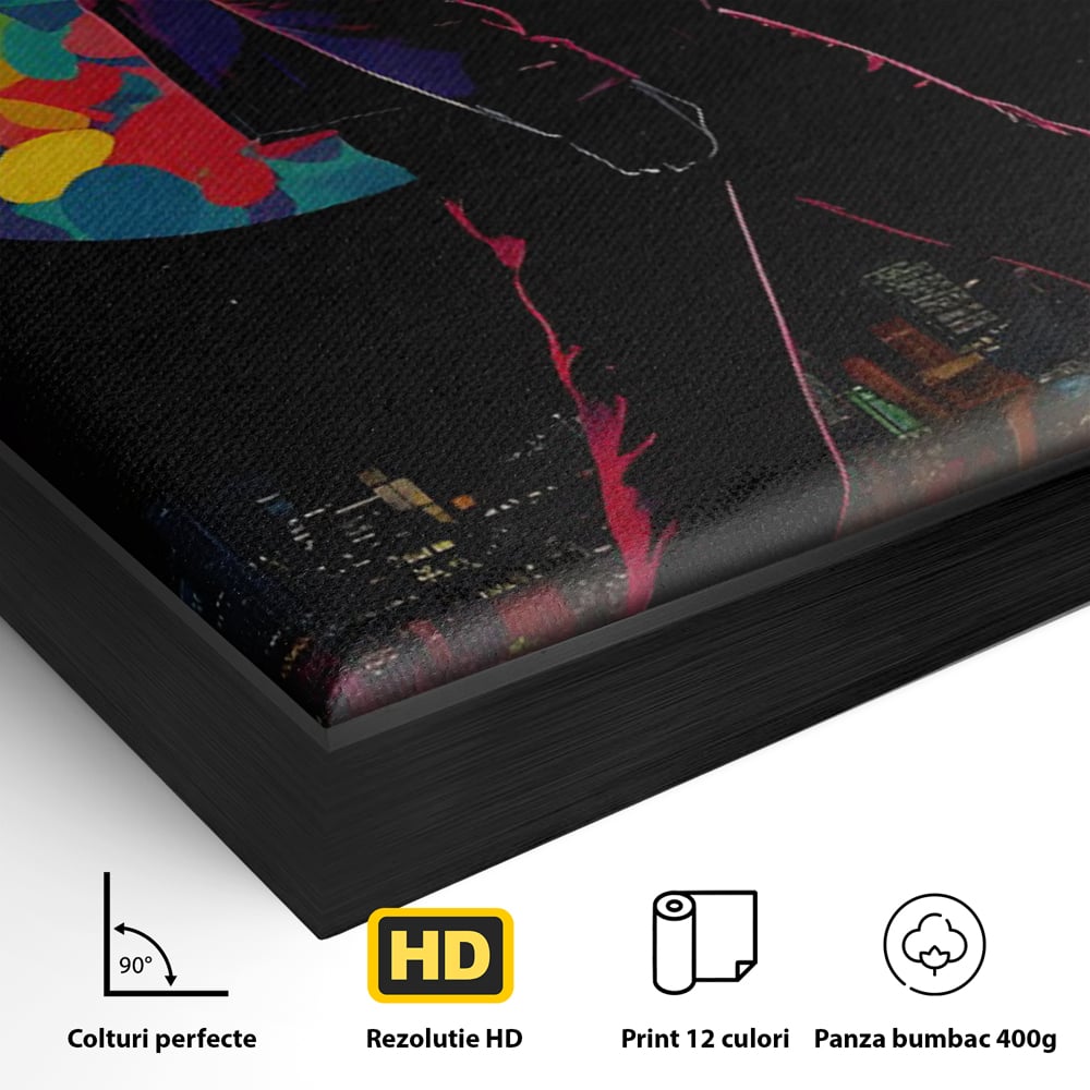 Tablou Canvas Premium LuxCanva® C1118, Walking Alone , Culori, Walk, City Life, Moon, Game Room, Bar, Relaxare, Culori Vibrante