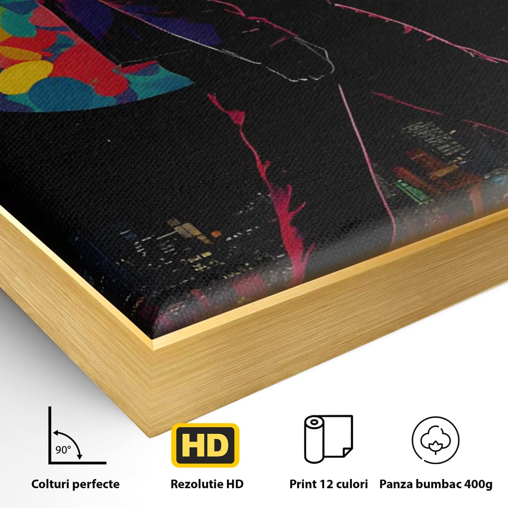Tablou Canvas Premium LuxCanva® C1118, Walking Alone , Culori, Walk, City Life, Moon, Game Room, Bar, Relaxare, Culori Vibrante