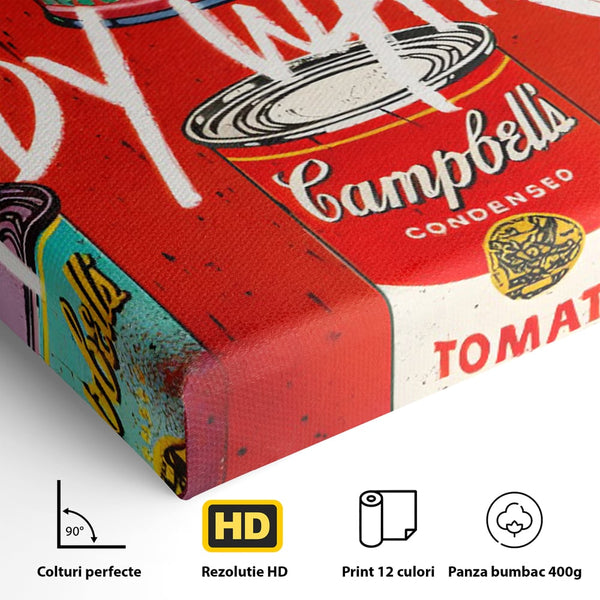 Tablou Canvas Premium LuxCanva® C1119, Painting Of Andy Warhol , Culori, Warhol, Paint, Different, Game Room, Bar, Relaxare, Culori Vibrante
