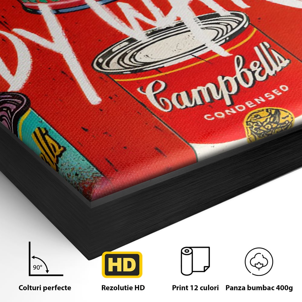 Tablou Canvas Premium LuxCanva® C1119, Painting Of Andy Warhol , Culori, Warhol, Paint, Different, Game Room, Bar, Relaxare, Culori Vibrante