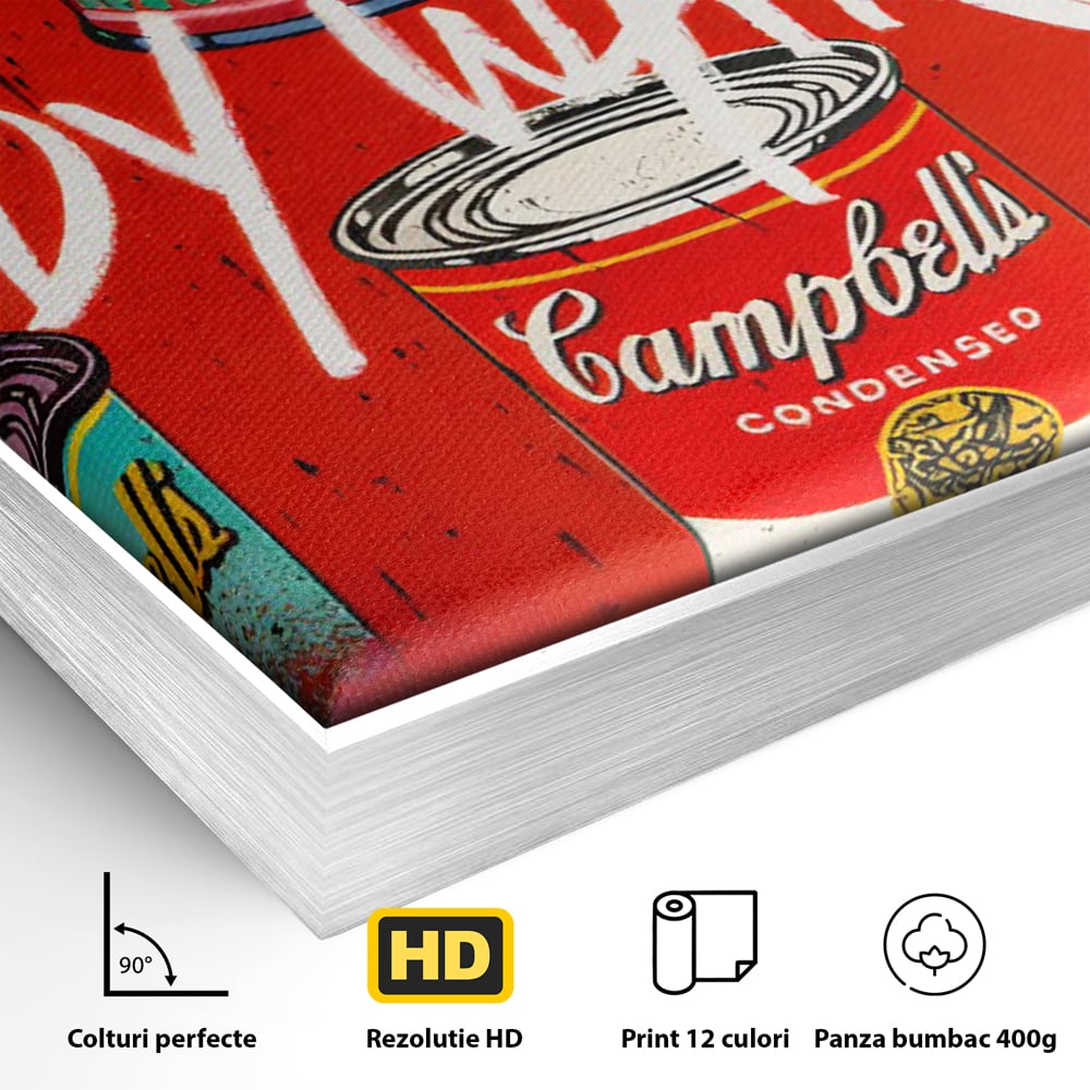 Tablou Canvas Premium LuxCanva® C1119, Painting Of Andy Warhol , Culori, Warhol, Paint, Different, Game Room, Bar, Relaxare, Culori Vibrante