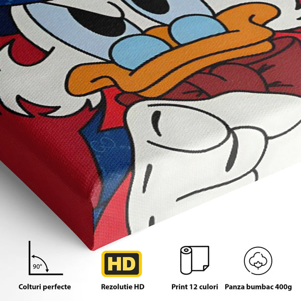 Leinwand Premium Canvas Wall Art, LuxCanva® C1120, Serious Scrooge, Farbe, Scrooge, Cartoon-Charakter, anders, Spielzimmer, Bar, entspannend, kräftige Farben