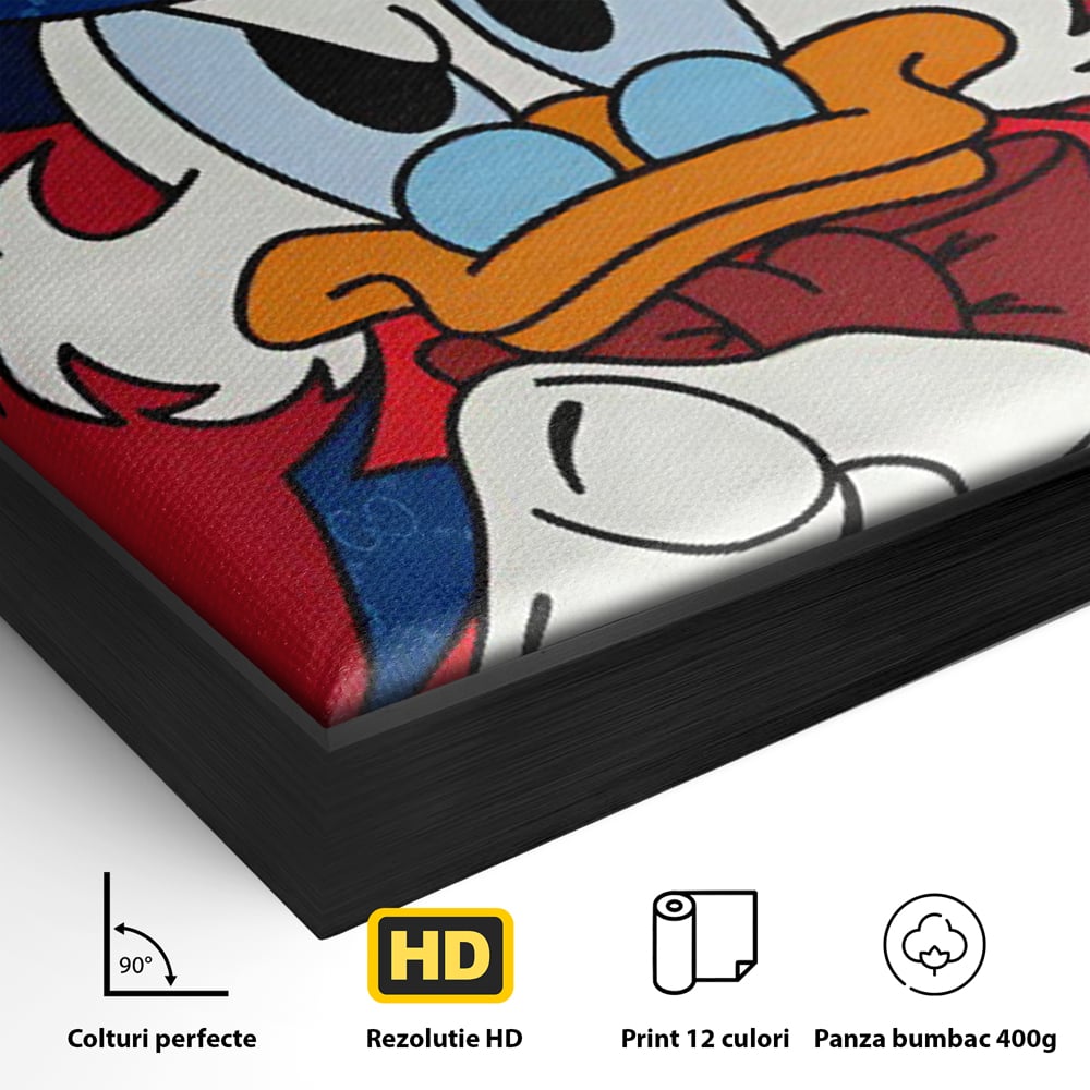 Leinwand Premium Canvas Wall Art, LuxCanva® C1120, Serious Scrooge, Farbe, Scrooge, Cartoon-Charakter, anders, Spielzimmer, Bar, entspannend, kräftige Farben