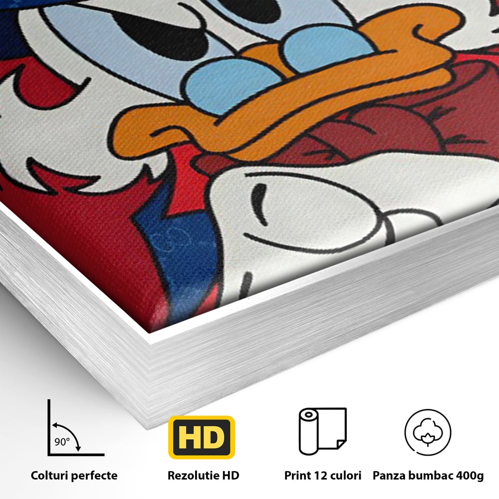 Leinwand Premium Canvas Wall Art, LuxCanva® C1120, Serious Scrooge, Farbe, Scrooge, Cartoon-Charakter, anders, Spielzimmer, Bar, entspannend, kräftige Farben