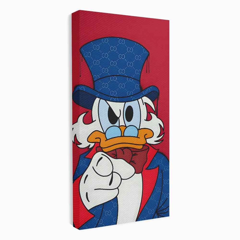 Leinwand Premium Canvas Wall Art, LuxCanva® C1120, Serious Scrooge, Farbe, Scrooge, Cartoon-Charakter, anders, Spielzimmer, Bar, entspannend, kräftige Farben