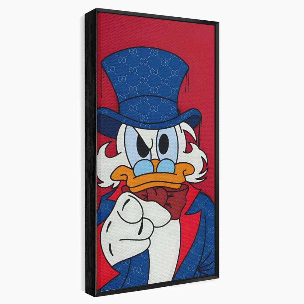 Leinwand Premium Canvas Wall Art, LuxCanva® C1120, Serious Scrooge, Farbe, Scrooge, Cartoon-Charakter, anders, Spielzimmer, Bar, entspannend, kräftige Farben
