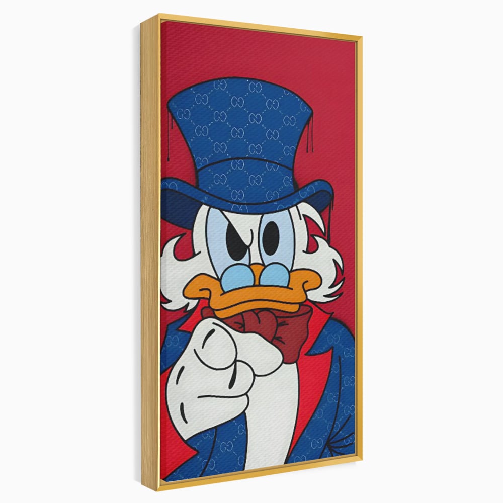 Leinwand Premium Canvas Wall Art, LuxCanva® C1120, Serious Scrooge, Farbe, Scrooge, Cartoon-Charakter, anders, Spielzimmer, Bar, entspannend, kräftige Farben