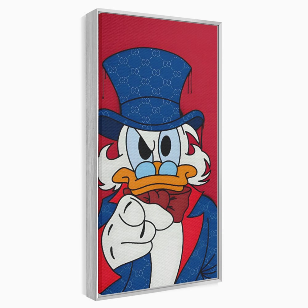 Leinwand Premium Canvas Wall Art, LuxCanva® C1120, Serious Scrooge, Farbe, Scrooge, Cartoon-Charakter, anders, Spielzimmer, Bar, entspannend, kräftige Farben