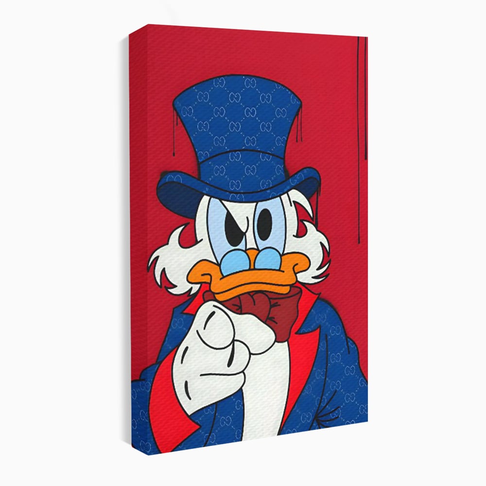 Leinwand Premium Canvas Wall Art, LuxCanva® C1120, Serious Scrooge, Farbe, Scrooge, Cartoon-Charakter, anders, Spielzimmer, Bar, entspannend, kräftige Farben