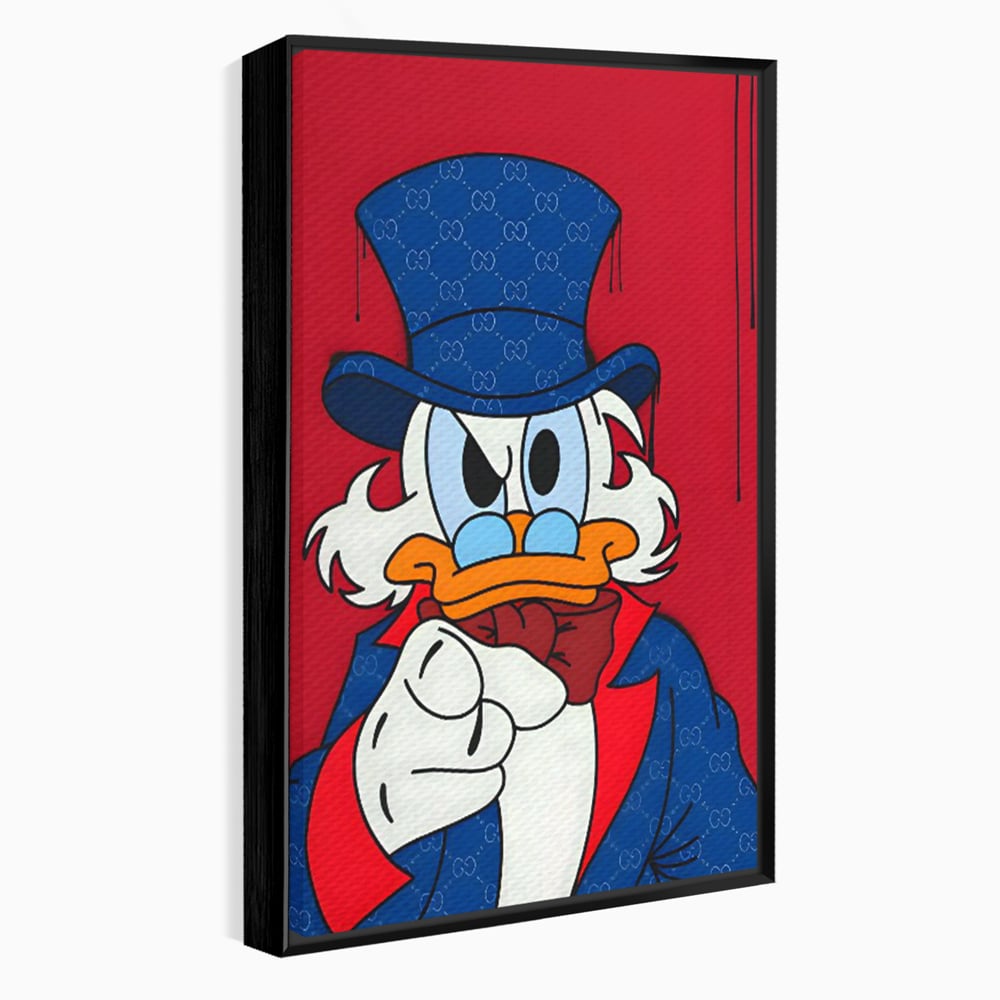 Leinwand Premium Canvas Wall Art, LuxCanva® C1120, Serious Scrooge, Farbe, Scrooge, Cartoon-Charakter, anders, Spielzimmer, Bar, entspannend, kräftige Farben