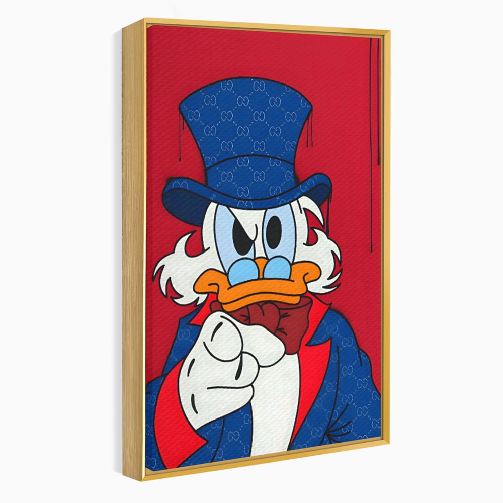 Leinwand Premium Canvas Wall Art, LuxCanva® C1120, Serious Scrooge, Farbe, Scrooge, Cartoon-Charakter, anders, Spielzimmer, Bar, entspannend, kräftige Farben