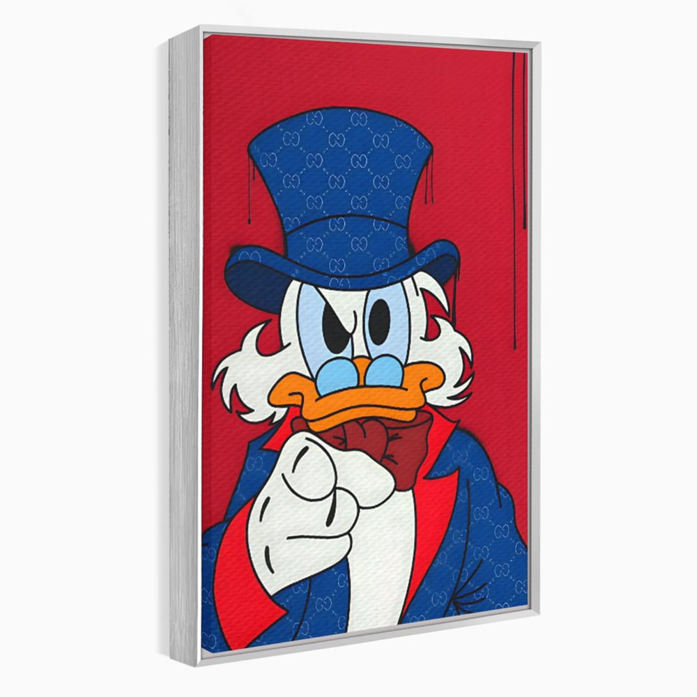 Leinwand Premium Canvas Wall Art, LuxCanva® C1120, Serious Scrooge, Farbe, Scrooge, Cartoon-Charakter, anders, Spielzimmer, Bar, entspannend, kräftige Farben