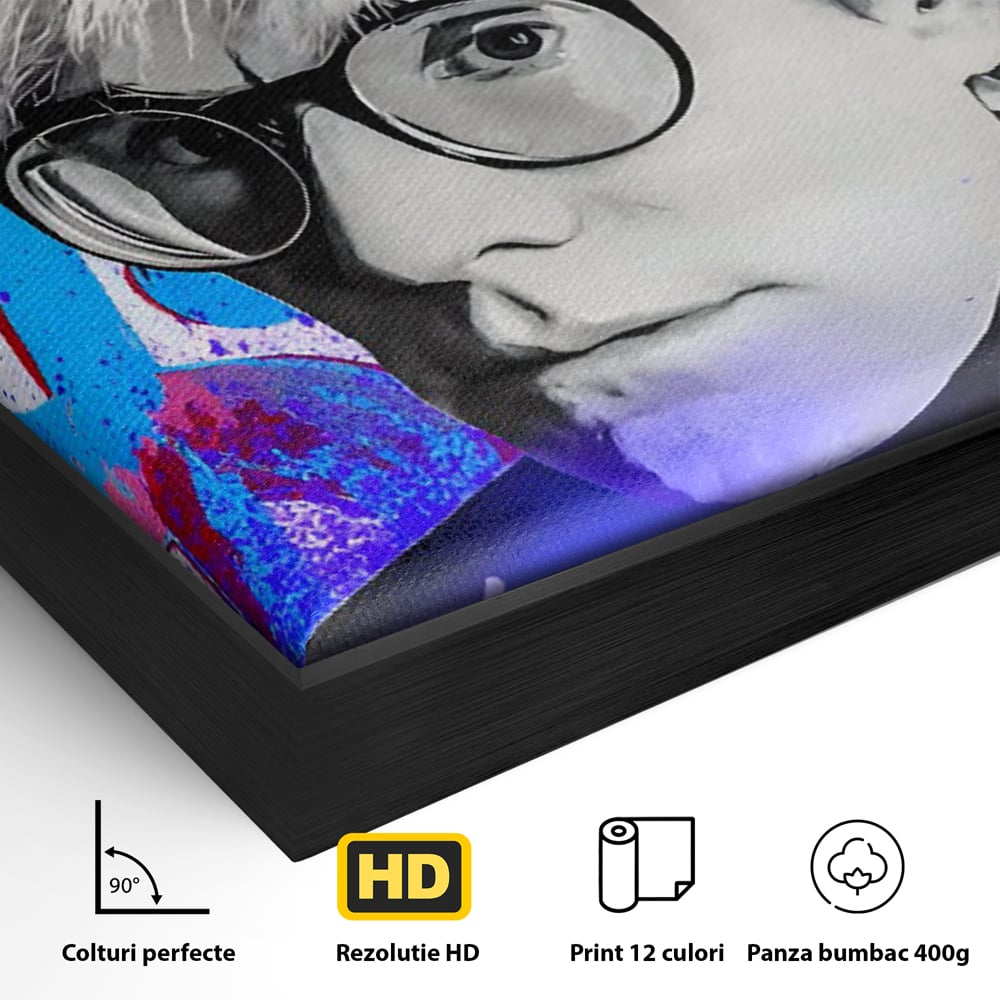 Tablou Canvas Premium LuxCanva® C1121, Portrait Of Andy Warhol , Culor, Artist, Celebrity, Different, Game Room, Bar, Relaxare, Culori Vibrante