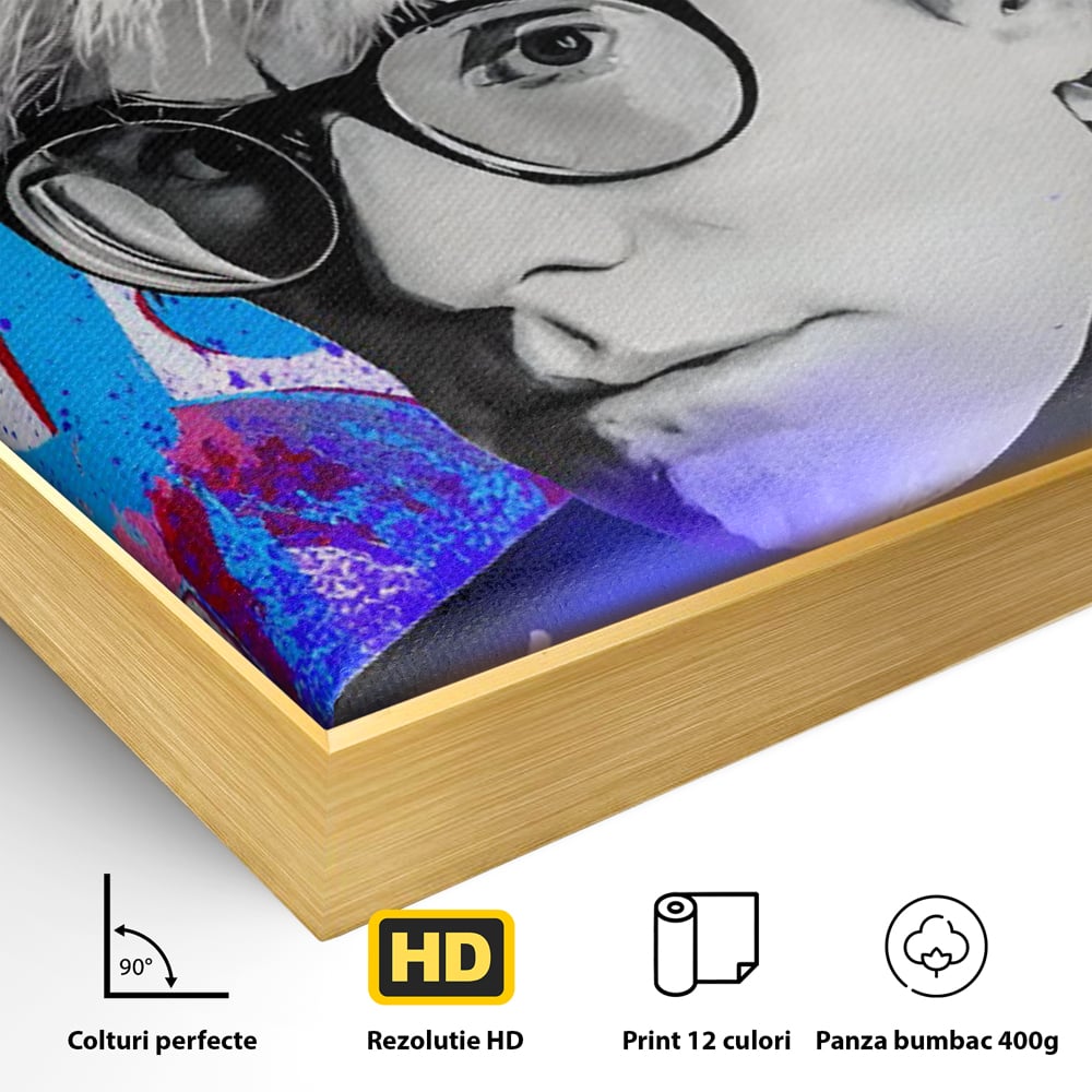 Tablou Canvas Premium LuxCanva® C1121, Portrait Of Andy Warhol , Culor, Artist, Celebrity, Different, Game Room, Bar, Relaxare, Culori Vibrante