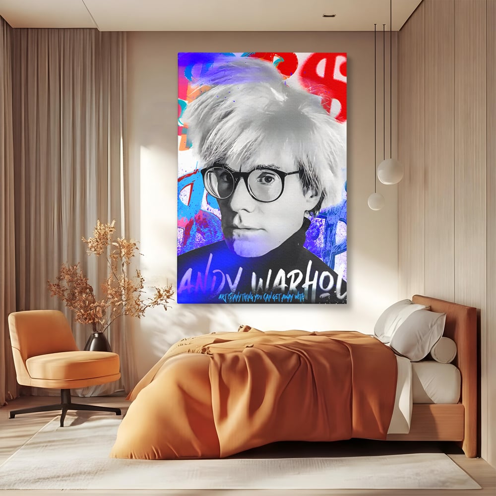 Tablou Canvas Premium LuxCanva® C1121, Portrait Of Andy Warhol , Culor, Artist, Celebrity, Different, Game Room, Bar, Relaxare, Culori Vibrante