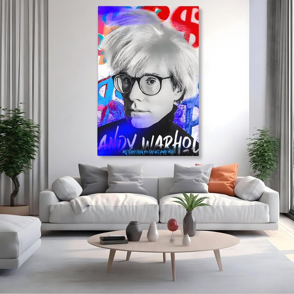 Tablou Canvas Premium LuxCanva® C1121, Portrait Of Andy Warhol , Culor, Artist, Celebrity, Different, Game Room, Bar, Relaxare, Culori Vibrante