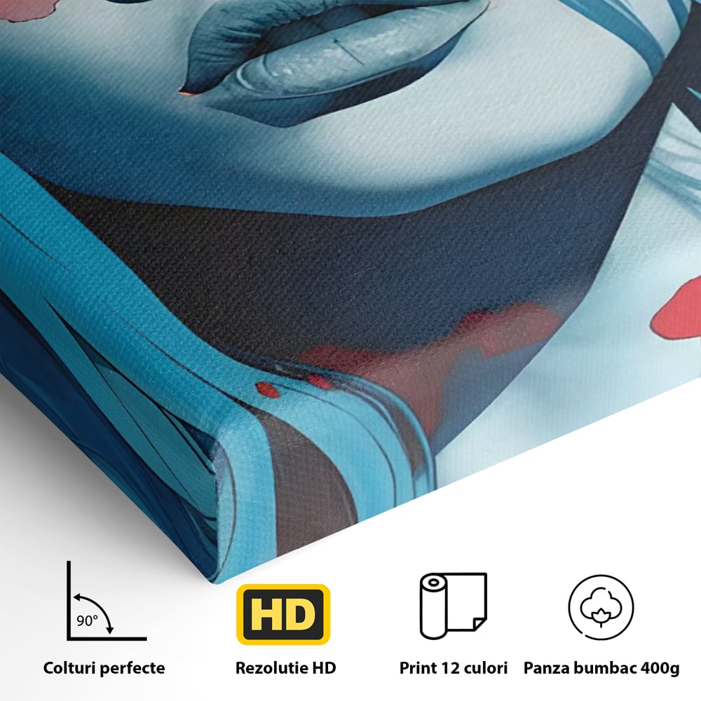 Leinwand Wandkunst Premium LuxCanva® C1122, Beauiful Girl Portrait , Farbe, Mädchen, Ausdruck, schön, Wohnzimmer, Schlafzimmer, entspannend, lebendige Farben