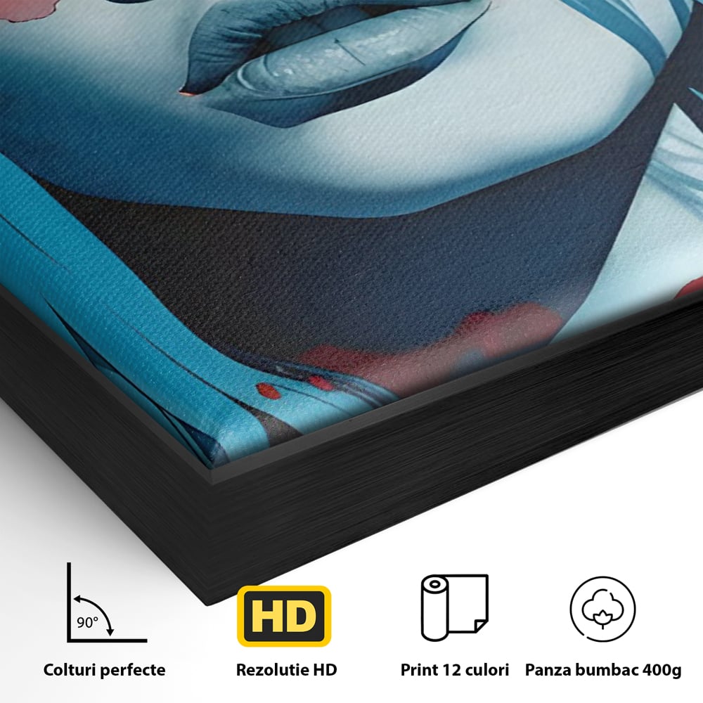 Leinwand Wandkunst Premium LuxCanva® C1122, Beauiful Girl Portrait , Farbe, Mädchen, Ausdruck, schön, Wohnzimmer, Schlafzimmer, entspannend, lebendige Farben