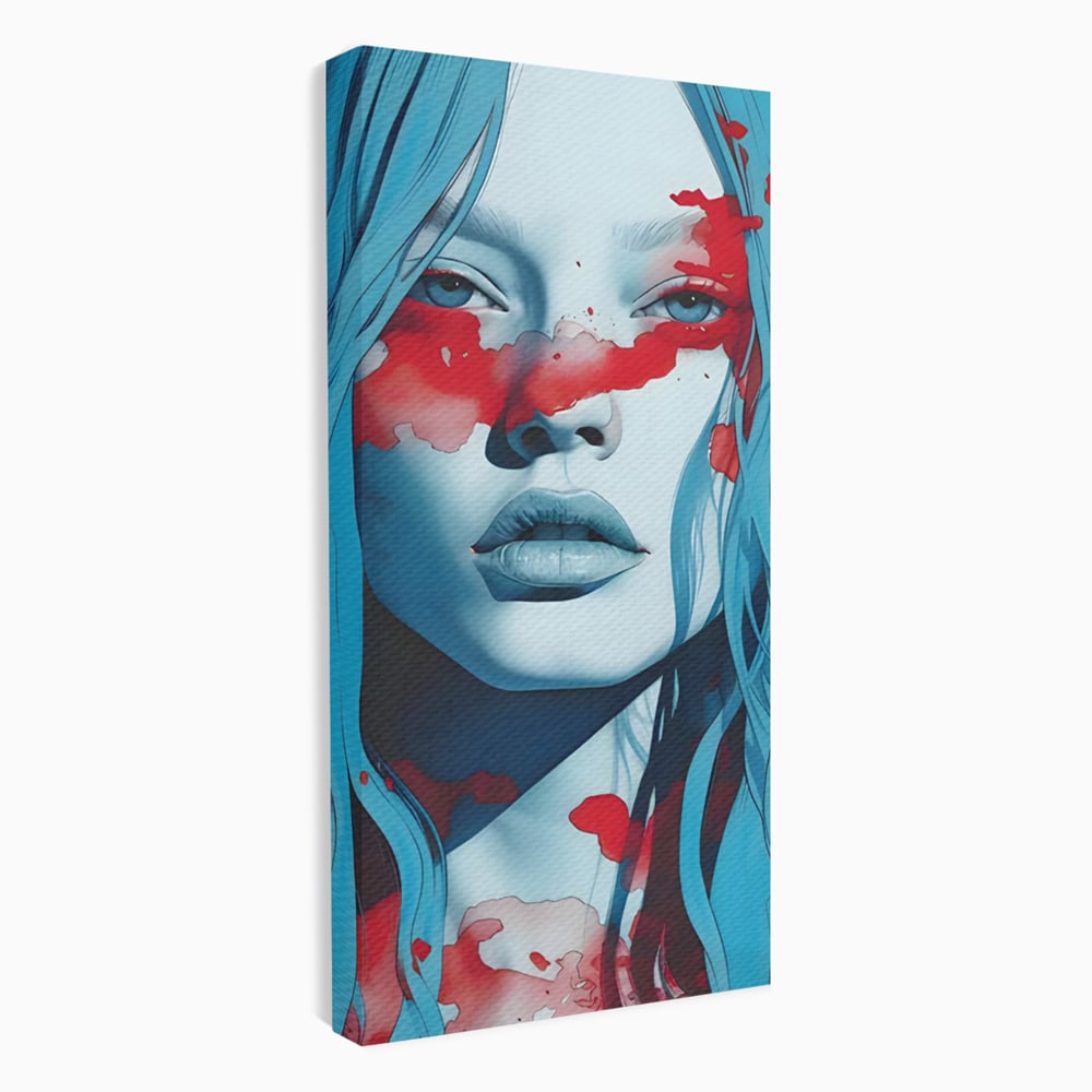 Leinwand Wandkunst Premium LuxCanva® C1122, Beauiful Girl Portrait , Farbe, Mädchen, Ausdruck, schön, Wohnzimmer, Schlafzimmer, entspannend, lebendige Farben