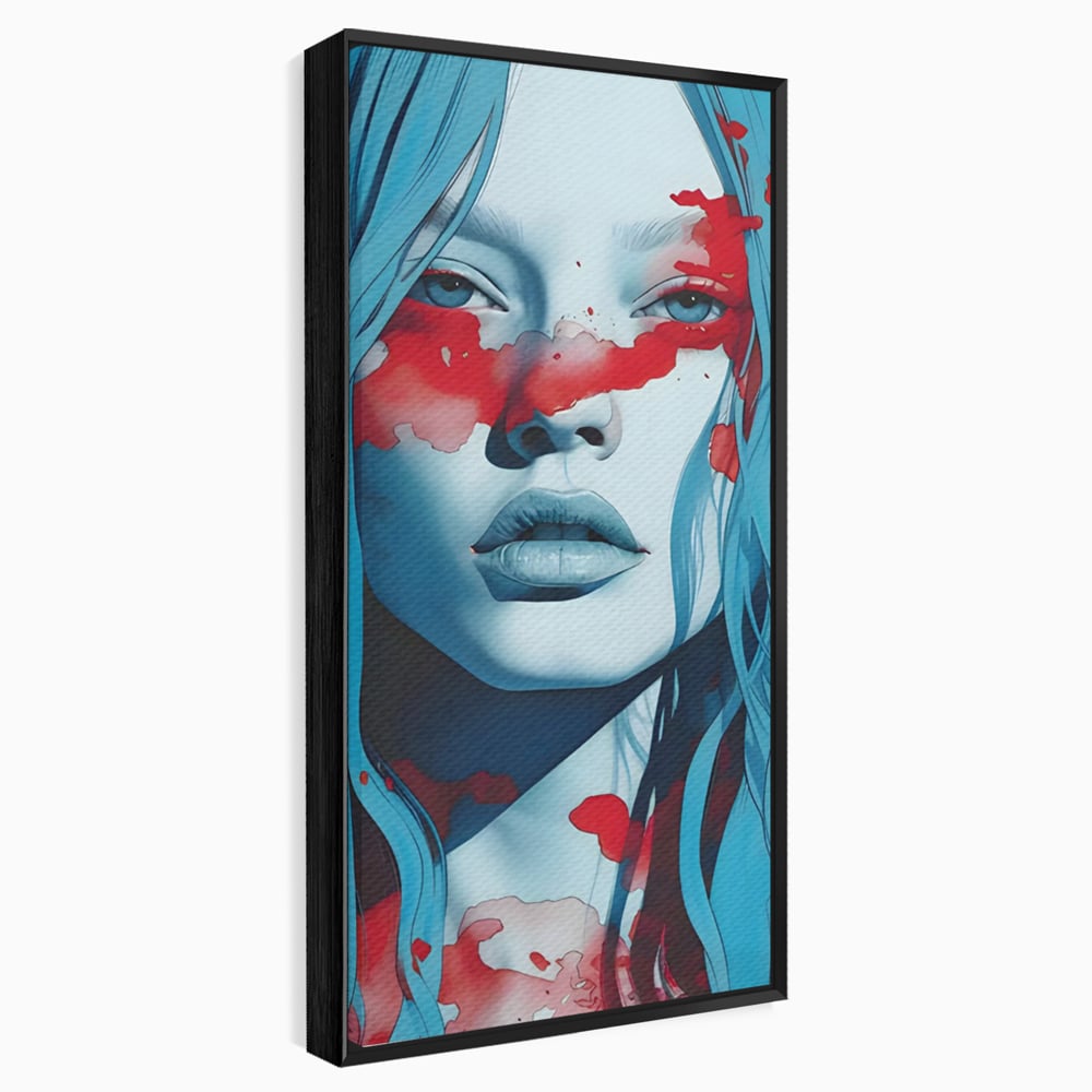 Leinwand Wandkunst Premium LuxCanva® C1122, Beauiful Girl Portrait , Farbe, Mädchen, Ausdruck, schön, Wohnzimmer, Schlafzimmer, entspannend, lebendige Farben