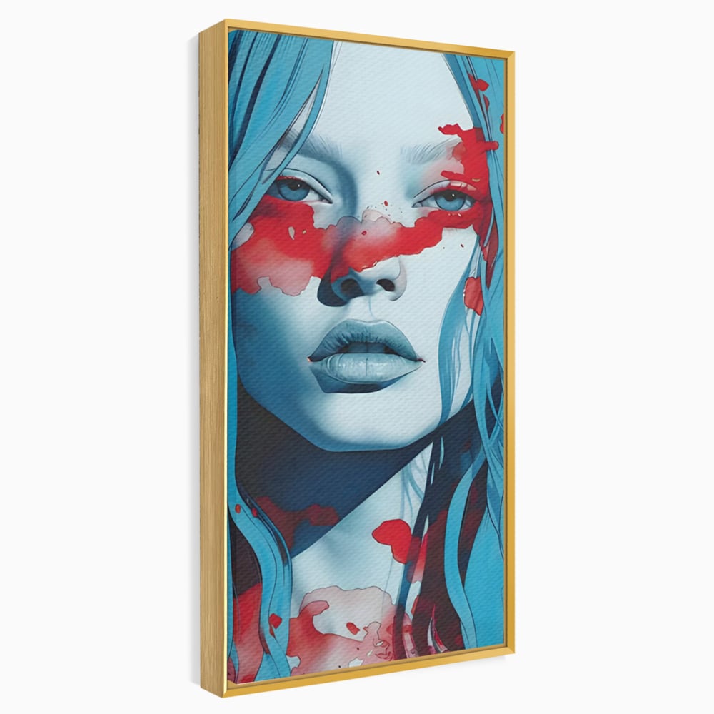 Leinwand Wandkunst Premium LuxCanva® C1122, Beauiful Girl Portrait , Farbe, Mädchen, Ausdruck, schön, Wohnzimmer, Schlafzimmer, entspannend, lebendige Farben