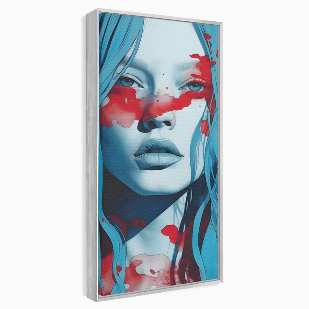 Leinwand Wandkunst Premium LuxCanva® C1122, Beauiful Girl Portrait , Farbe, Mädchen, Ausdruck, schön, Wohnzimmer, Schlafzimmer, entspannend, lebendige Farben