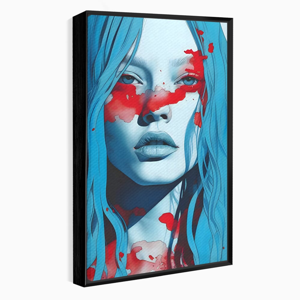 Leinwand Wandkunst Premium LuxCanva® C1122, Beauiful Girl Portrait , Farbe, Mädchen, Ausdruck, schön, Wohnzimmer, Schlafzimmer, entspannend, lebendige Farben