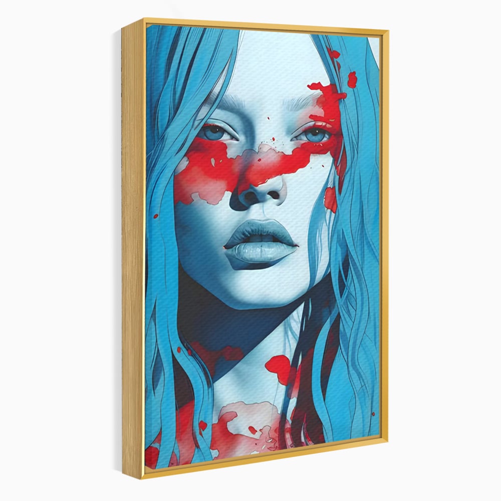 Leinwand Wandkunst Premium LuxCanva® C1122, Beauiful Girl Portrait , Farbe, Mädchen, Ausdruck, schön, Wohnzimmer, Schlafzimmer, entspannend, lebendige Farben