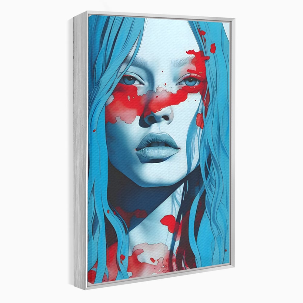 Leinwand Wandkunst Premium LuxCanva® C1122, Beauiful Girl Portrait , Farbe, Mädchen, Ausdruck, schön, Wohnzimmer, Schlafzimmer, entspannend, lebendige Farben