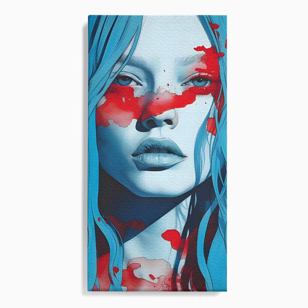 Leinwand Wandkunst Premium LuxCanva® C1122, Beauiful Girl Portrait , Farbe, Mädchen, Ausdruck, schön, Wohnzimmer, Schlafzimmer, entspannend, lebendige Farben