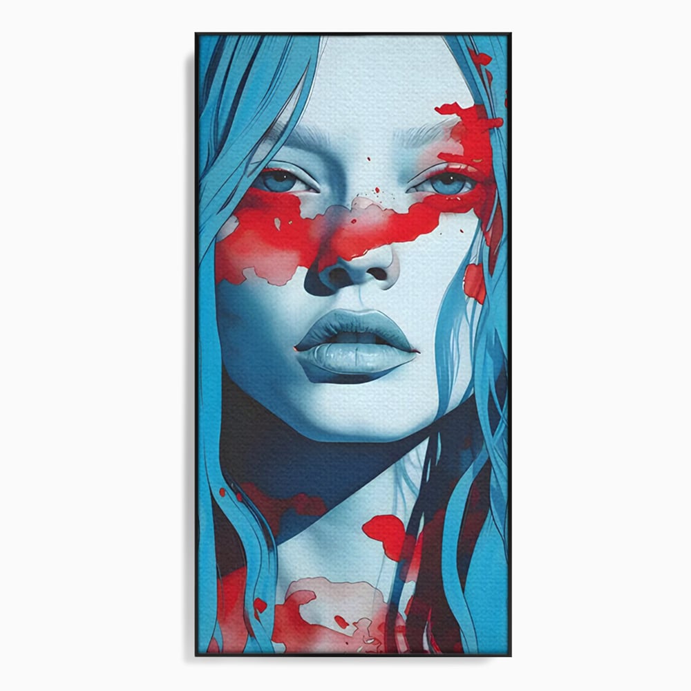 Leinwand Wandkunst Premium LuxCanva® C1122, Beauiful Girl Portrait , Farbe, Mädchen, Ausdruck, schön, Wohnzimmer, Schlafzimmer, entspannend, lebendige Farben