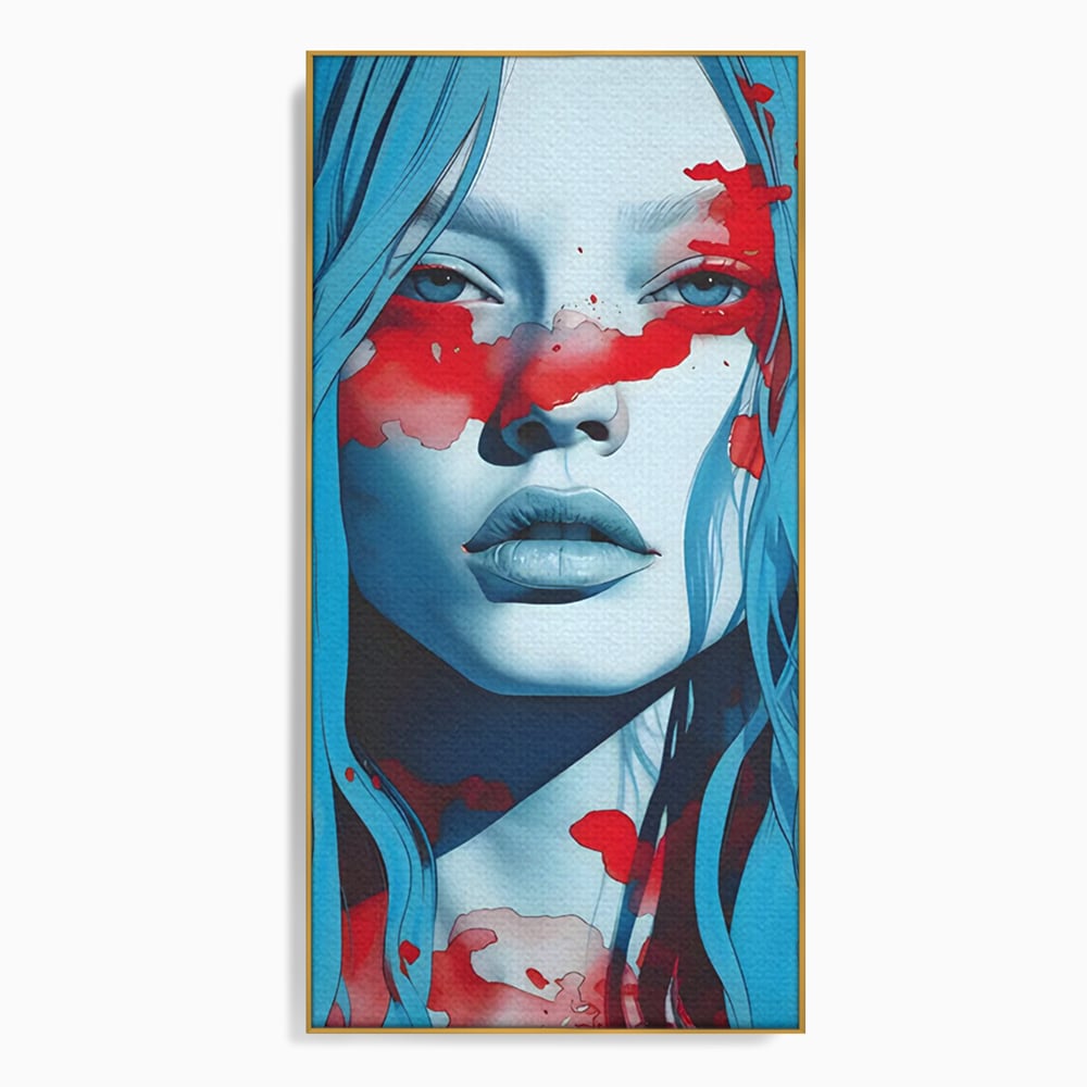 Leinwand Wandkunst Premium LuxCanva® C1122, Beauiful Girl Portrait , Farbe, Mädchen, Ausdruck, schön, Wohnzimmer, Schlafzimmer, entspannend, lebendige Farben