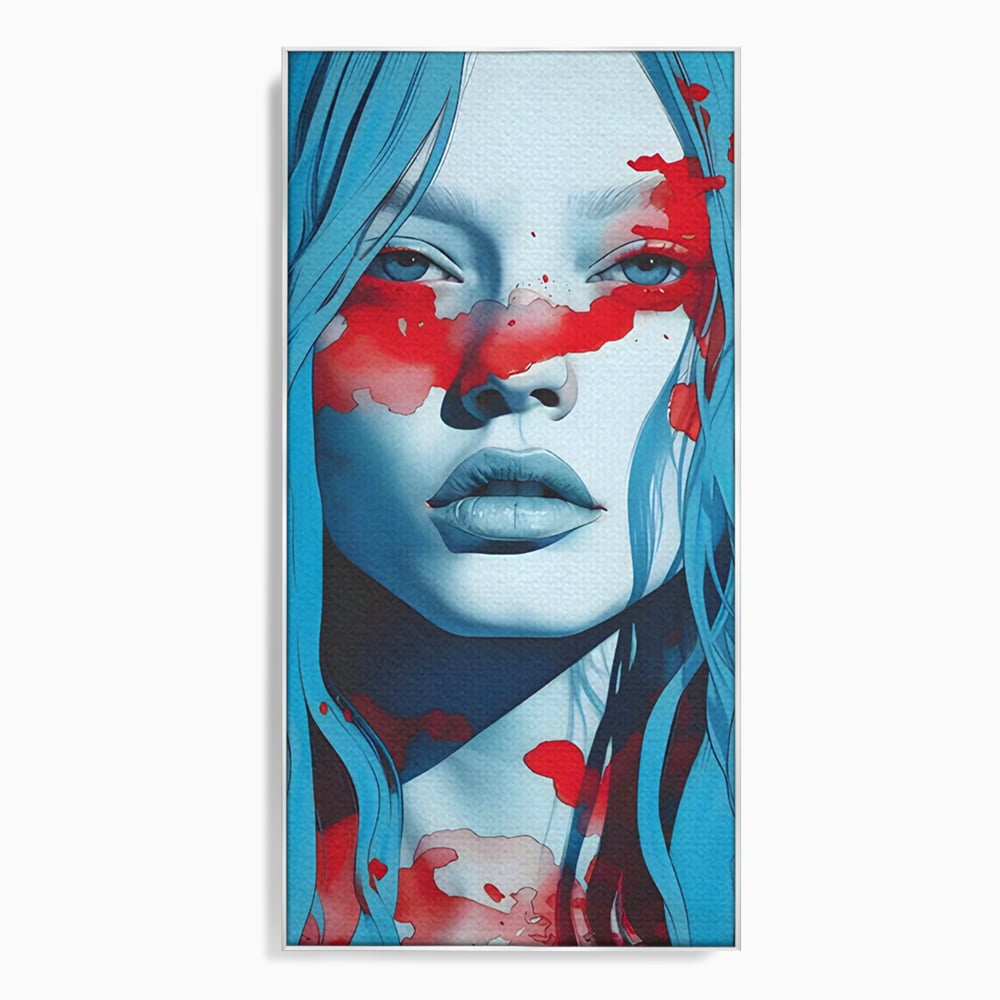 Leinwand Wandkunst Premium LuxCanva® C1122, Beauiful Girl Portrait , Farbe, Mädchen, Ausdruck, schön, Wohnzimmer, Schlafzimmer, entspannend, lebendige Farben