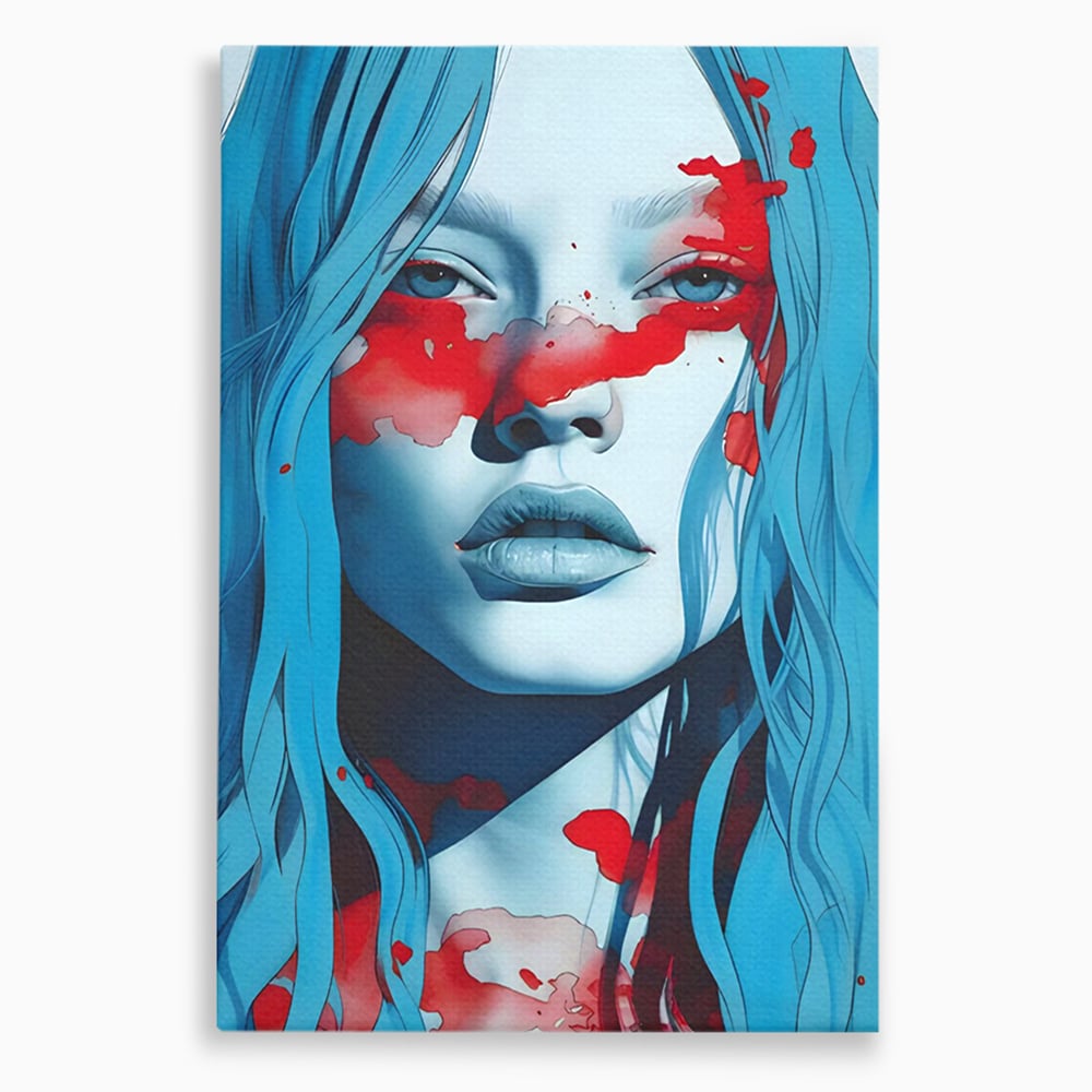 Leinwand Wandkunst Premium LuxCanva® C1122, Beauiful Girl Portrait , Farbe, Mädchen, Ausdruck, schön, Wohnzimmer, Schlafzimmer, entspannend, lebendige Farben