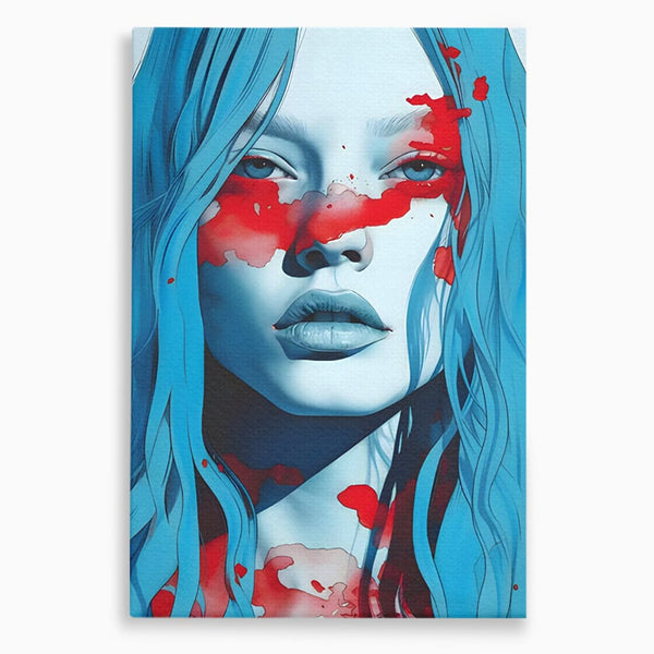 Leinwand Wandkunst Premium LuxCanva® C1122, Beauiful Girl Portrait , Farbe, Mädchen, Ausdruck, schön, Wohnzimmer, Schlafzimmer, entspannend, lebendige Farben