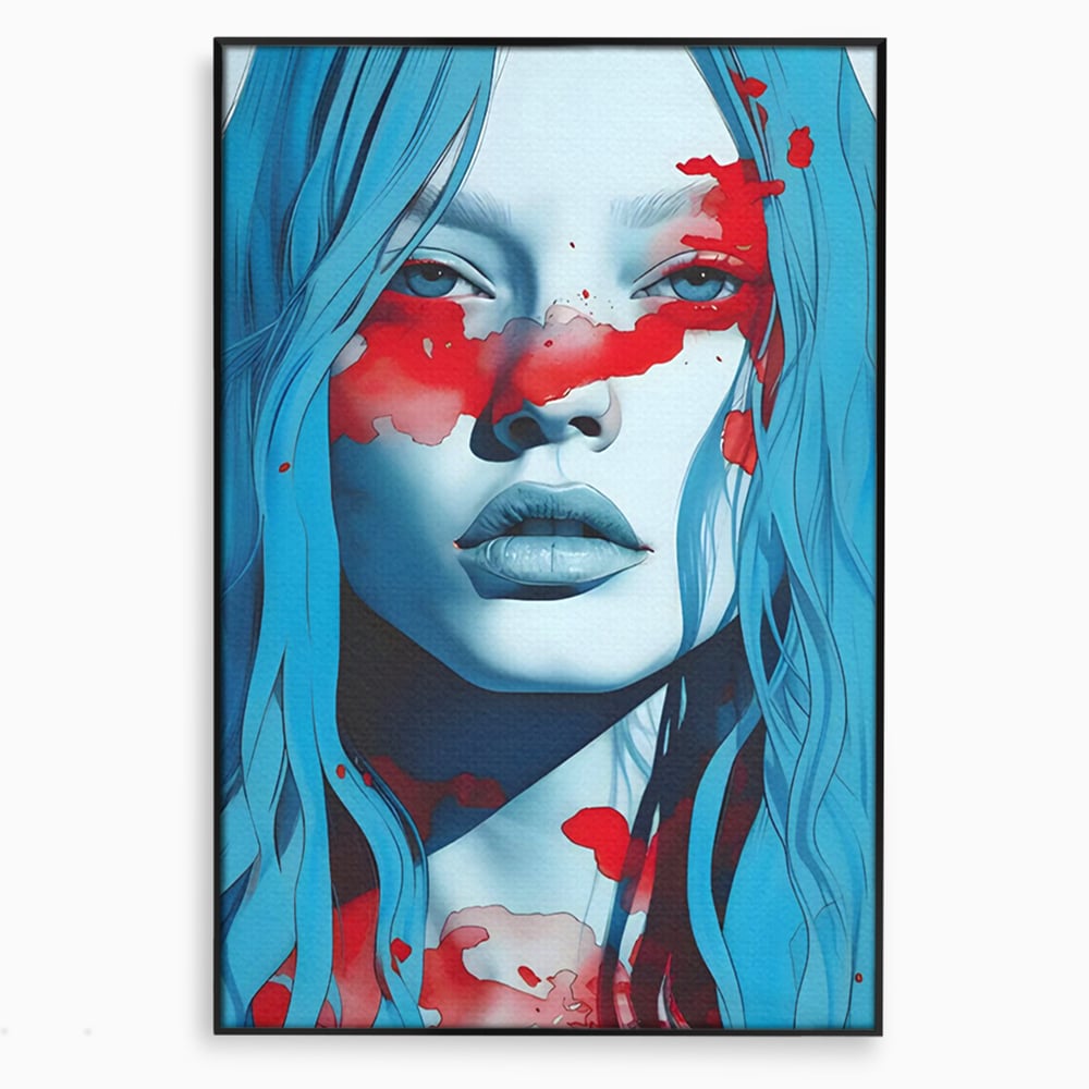 Leinwand Wandkunst Premium LuxCanva® C1122, Beauiful Girl Portrait , Farbe, Mädchen, Ausdruck, schön, Wohnzimmer, Schlafzimmer, entspannend, lebendige Farben