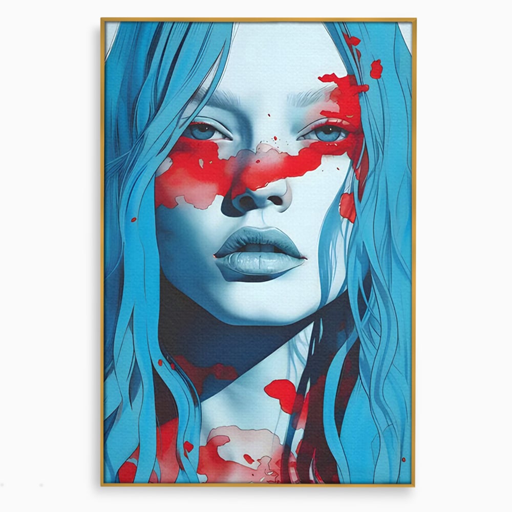 Leinwand Wandkunst Premium LuxCanva® C1122, Beauiful Girl Portrait , Farbe, Mädchen, Ausdruck, schön, Wohnzimmer, Schlafzimmer, entspannend, lebendige Farben