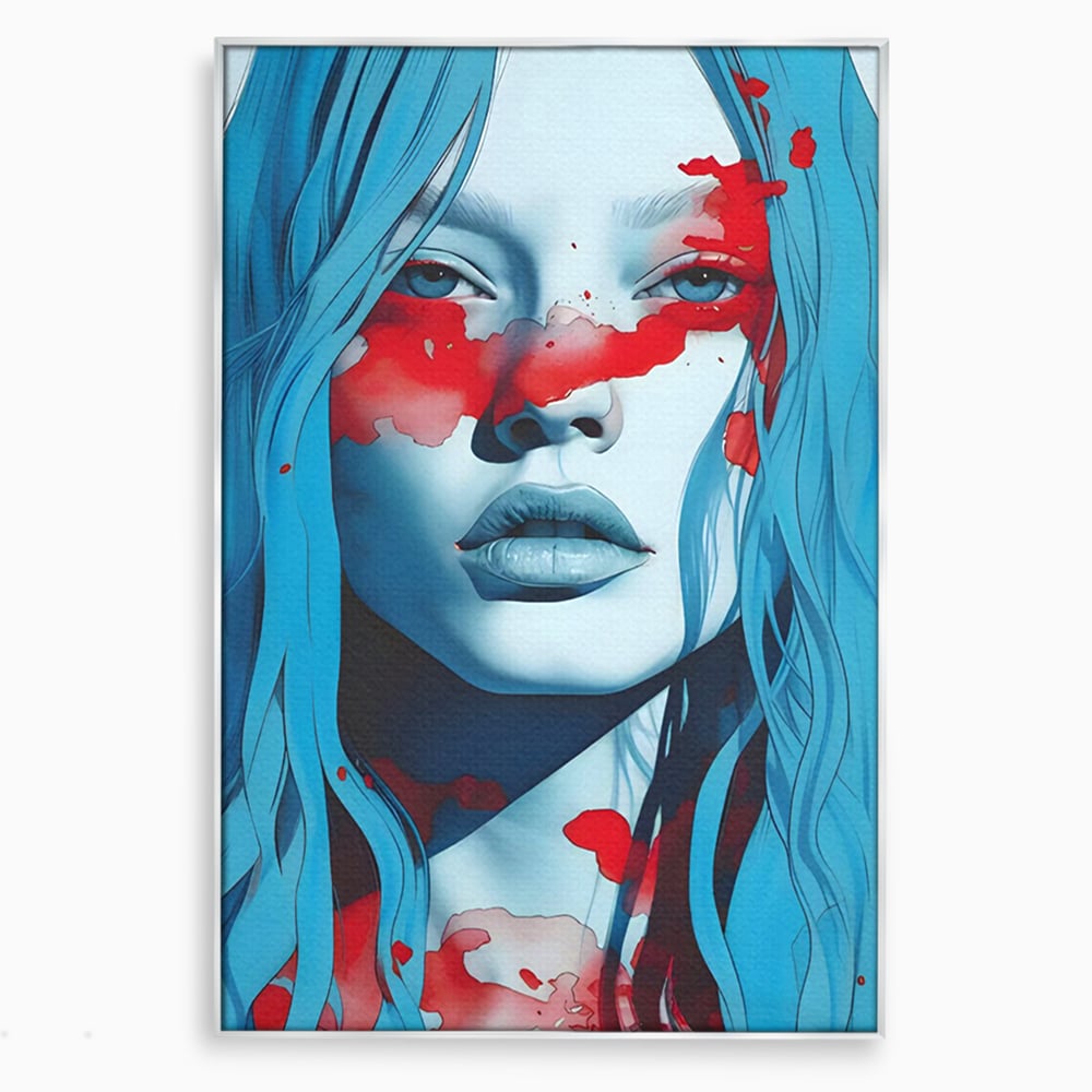 Leinwand Wandkunst Premium LuxCanva® C1122, Beauiful Girl Portrait , Farbe, Mädchen, Ausdruck, schön, Wohnzimmer, Schlafzimmer, entspannend, lebendige Farben