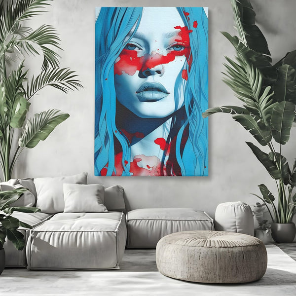 Leinwand Wandkunst Premium LuxCanva® C1122, Beauiful Girl Portrait , Farbe, Mädchen, Ausdruck, schön, Wohnzimmer, Schlafzimmer, entspannend, lebendige Farben