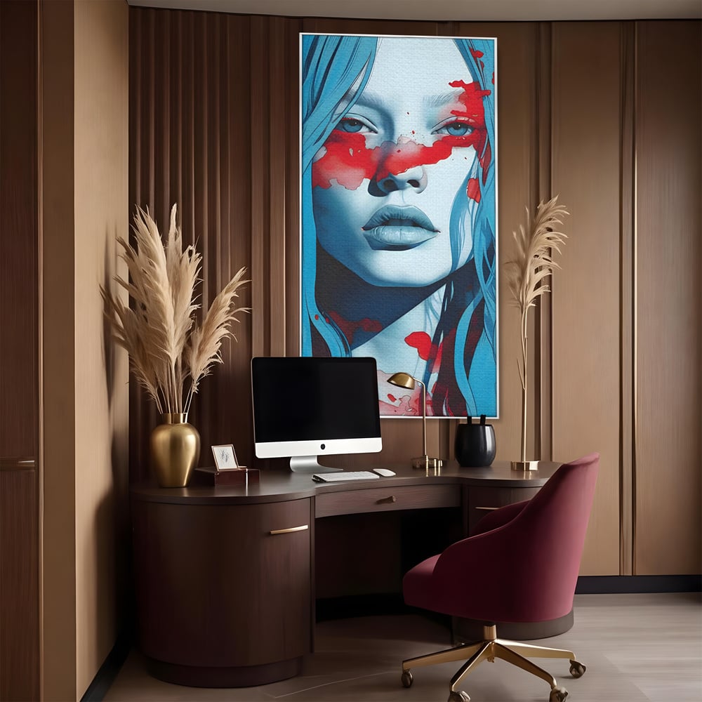 Leinwand Wandkunst Premium LuxCanva® C1122, Beauiful Girl Portrait , Farbe, Mädchen, Ausdruck, schön, Wohnzimmer, Schlafzimmer, entspannend, lebendige Farben