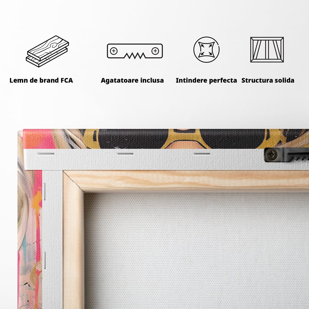 Leinwand Premium Canvas Wandkunst LuxCanva® C1123, Mode Mädchen Porträt, Farbe, Mädchen, Mode, schön, Wohnzimmer, Schlafzimmer, entspannend, lebendige Farben