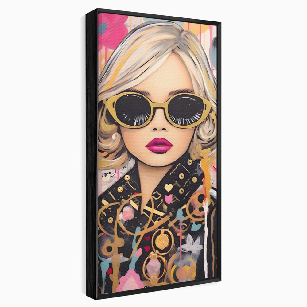 Leinwand Premium Canvas Wandkunst LuxCanva® C1123, Mode Mädchen Porträt, Farbe, Mädchen, Mode, schön, Wohnzimmer, Schlafzimmer, entspannend, lebendige Farben