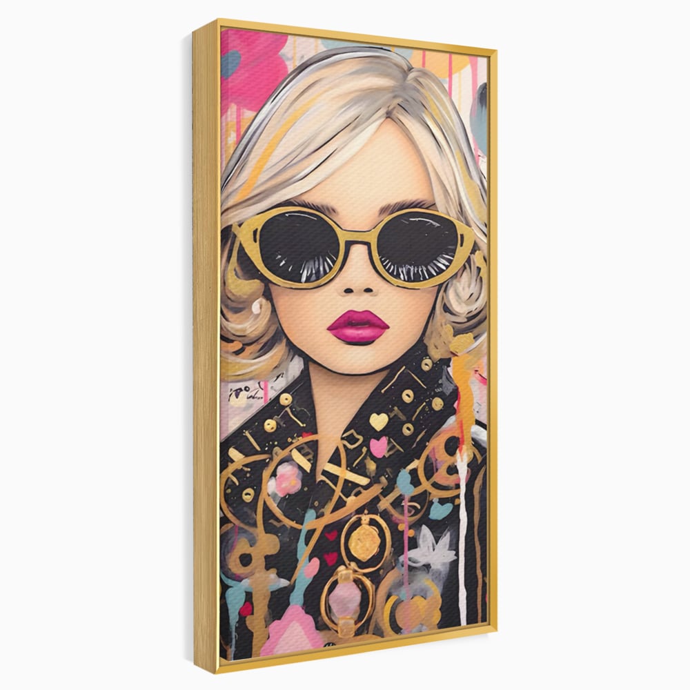 Leinwand Premium Canvas Wandkunst LuxCanva® C1123, Mode Mädchen Porträt, Farbe, Mädchen, Mode, schön, Wohnzimmer, Schlafzimmer, entspannend, lebendige Farben
