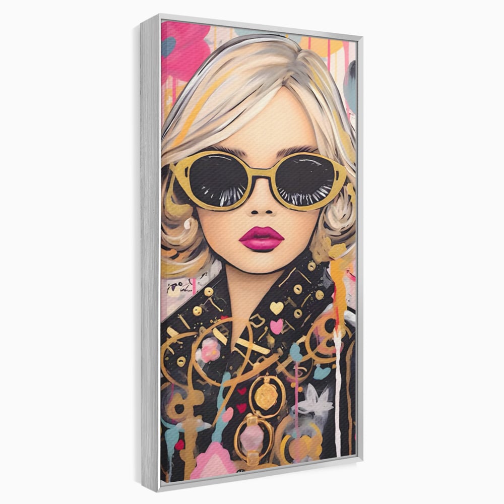 Leinwand Premium Canvas Wandkunst LuxCanva® C1123, Mode Mädchen Porträt, Farbe, Mädchen, Mode, schön, Wohnzimmer, Schlafzimmer, entspannend, lebendige Farben