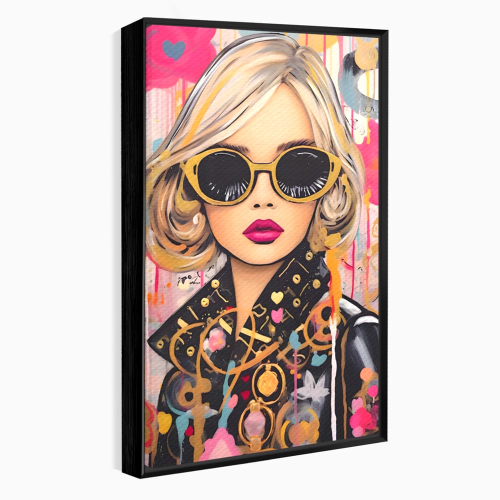 Leinwand Premium Canvas Wandkunst LuxCanva® C1123, Mode Mädchen Porträt, Farbe, Mädchen, Mode, schön, Wohnzimmer, Schlafzimmer, entspannend, lebendige Farben