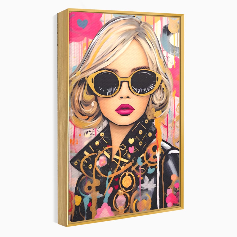 Leinwand Premium Canvas Wandkunst LuxCanva® C1123, Mode Mädchen Porträt, Farbe, Mädchen, Mode, schön, Wohnzimmer, Schlafzimmer, entspannend, lebendige Farben